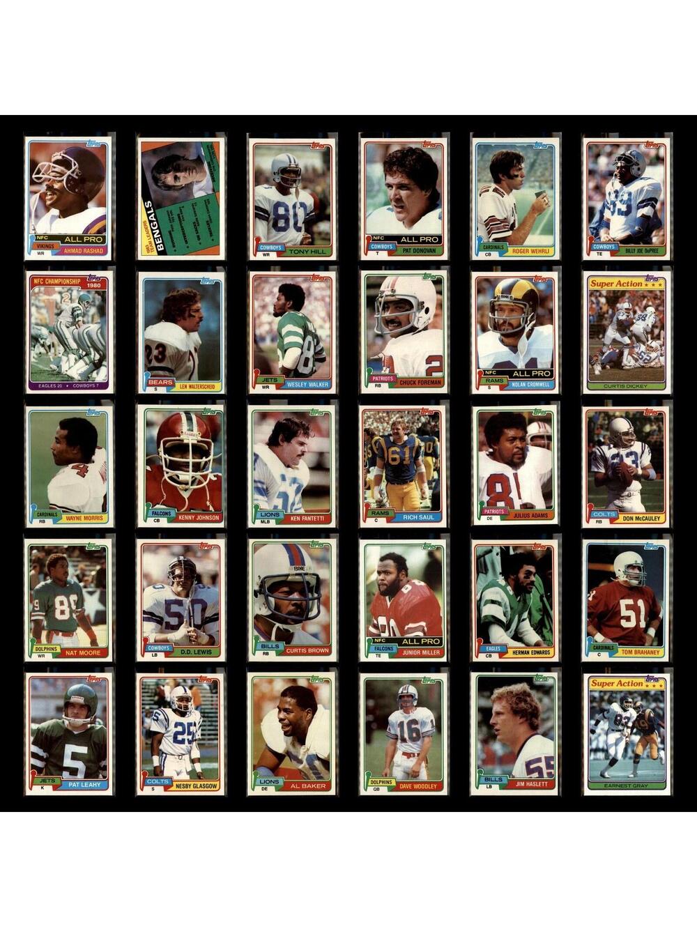 1981 Topps NM-Mint NFL Lot 30 Football Cards Minnesota Vikings - Ahmad Rashad